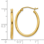 Load image into Gallery viewer, 14K Yellow Gold Oval Polished Hoop Earring 17mm length