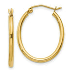 Load image into Gallery viewer, 14K Yellow Gold Oval Polished Hoop Earring 17mm length