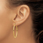 Load image into Gallery viewer, 14K Yellow Gold Oval Polished Hoop Earring 33mm length