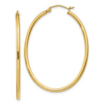 Load image into Gallery viewer, 14K Yellow Gold Oval Polished Hoop Earring 28mm length