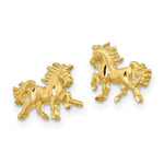 Load image into Gallery viewer, 14K Yellow Gold Satin Diamond-cut Unicorn Post Earrings