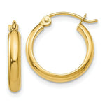 Load image into Gallery viewer, 14K Yellow Gold Round Tube Hoop Earrings 12mm length