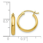Load image into Gallery viewer, 14K Yellow Gold Round Tube Hoop Earrings 12mm length