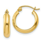Load image into Gallery viewer, 14K Yellow Gold Round Tube Hoop Earrings 17mm length