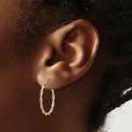 Load image into Gallery viewer, 14K Two-tone Gold Polished 1.8mm Twisted Hoop Earrings 19mm length