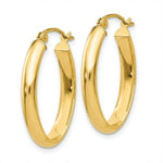 Load image into Gallery viewer, 14K Yellow Gold Polished 3.5mm Oval Hoop Earrings 16mm length