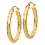 Load image into Gallery viewer, 14K Yellow Gold Polished 3.5mm Oval Hoop Earrings 20mm length