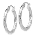 Load image into Gallery viewer, 14K White Gold 3mm Twisted Hoop Earrings 21mm length