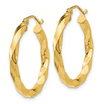 Load image into Gallery viewer, 14K Yellow Gold Polished 3mm Twisted Hoop Earrings 21mm length