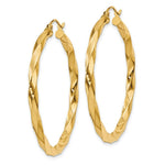 Load image into Gallery viewer, 14K Yellow Gold Polished 3mm Twisted Hoop Earrings 32mm length