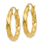 Load image into Gallery viewer, 14K Yellow Gold Polished 3mm Twisted Hoop Earrings 16mm length