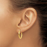 Load image into Gallery viewer, 14K Yellow Gold Polished 3mm Twisted Hoop Earrings 16mm length