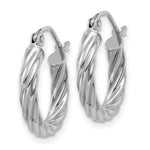 Load image into Gallery viewer, 14K White Gold Polished 3.25mm Twisted Hoop Earrings 10mm length