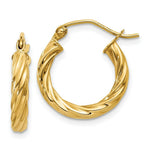 Load image into Gallery viewer, 14K Yellow Gold Polished 2.75mm Twisted Hoop Earrings 10mm length