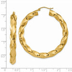 Load image into Gallery viewer, 14K Yellow Gold Polished 5mm Twisted Hoop Earrings 33mm length