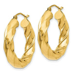 Load image into Gallery viewer, 14K Yellow Gold Polished 5mm Twisted Hoop Earrings 17mm length