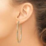 Load image into Gallery viewer, 14K Yellow Gold & Rhodium Diamond-cut 2.5mm Twisted Hoop Earrings 55mm length