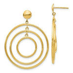 Load image into Gallery viewer, 14K Yellow Gold Fancy Circle Dangle Post Earrings