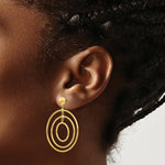 Load image into Gallery viewer, 14K Yellow Gold Fancy Circle Dangle Post Earrings