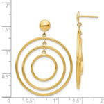 Load image into Gallery viewer, 14K Yellow Gold Fancy Circle Dangle Post Earrings