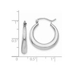 Load image into Gallery viewer, 14K White Gold Polished Hoop Earrings 15mm length