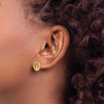 Load image into Gallery viewer, 14K Yellow Gold Claddagh Post Earrings