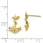 Load image into Gallery viewer, 14K Yellow Gold 3-D Anchor with Rope Post Earrings