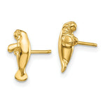 Load image into Gallery viewer, 14K Yellow Gold Mini Manatee Post Earrings
