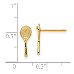 Load image into Gallery viewer, 14K Yellow Gold Mini Tennis Racquet w/Ball Post Earrings