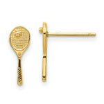 Load image into Gallery viewer, 14K Yellow Gold Mini Tennis Racquet w/Ball Post Earrings