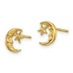 Load image into Gallery viewer, 14K Yellow Gold Moon and Star Post Earrings