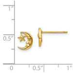 Load image into Gallery viewer, 14K Yellow Gold Moon and Star Post Earrings