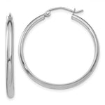 Load image into Gallery viewer, 14K White Gold Polished Hoop Earring 30mm length