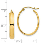 Load image into Gallery viewer, 14K Yellow Gold Lightweight Oval Hoop Earrings 17mm length
