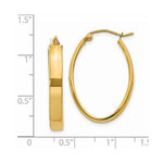 Load image into Gallery viewer, 14K Yellow Gold Lightweight Oval Hoop Earrings 17mm length