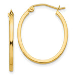 Load image into Gallery viewer, 14K Yellow Gold Lightweight Fancy Oval Hoop Earrings 17mm length
