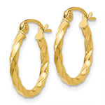 Load image into Gallery viewer, 14K Yellow Gold Twist Polished Hoop Earring 12mm length