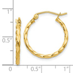 Load image into Gallery viewer, 14K Yellow Gold Twist Polished Hoop Earring 15mm length