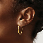 Load image into Gallery viewer, 14K Yellow Gold Twist Polished Hoop Earring 22mm length