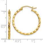 Load image into Gallery viewer, 14K Yellow Gold Twist Polished Hoop Earring 22mm length