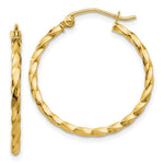 Load image into Gallery viewer, 14K Yellow Gold Twist Polished Hoop Earring 22mm length