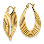 Load image into Gallery viewer, 14K Yellow Gold Lightweight Fancy Hoop Earrings 19mm length