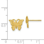 Load image into Gallery viewer, 14K Yellow Gold Diamond-cut Butterfly Earrings