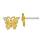Load image into Gallery viewer, 14K Yellow Gold Diamond-cut Butterfly Earrings