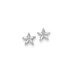 Load image into Gallery viewer, 14k White Gold Diamond-cut Starfish Earrings