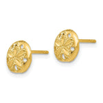 Load image into Gallery viewer, 14K Yellow Gold Diamond-cut Sand Dollar Earrings
