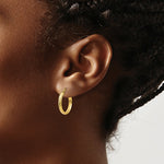 Load image into Gallery viewer, 14K Yellow Gold Diamond-cut 2.8x18mm Hollow Hoop Earrings 18mm length
