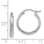 Load image into Gallery viewer, 14K White Gold Diamond-cut 2.8x18mm Hollow Hoop Earrings 18mm length