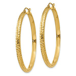Load image into Gallery viewer, 14K Yellow Gold Diamond-cut 3.5x46mm Hollow Hoop Earrings 46mm length