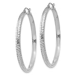 Load image into Gallery viewer, 14K White Gold Diamond-cut 3.5x46mm Hollow Hoop Earrings 46mm length